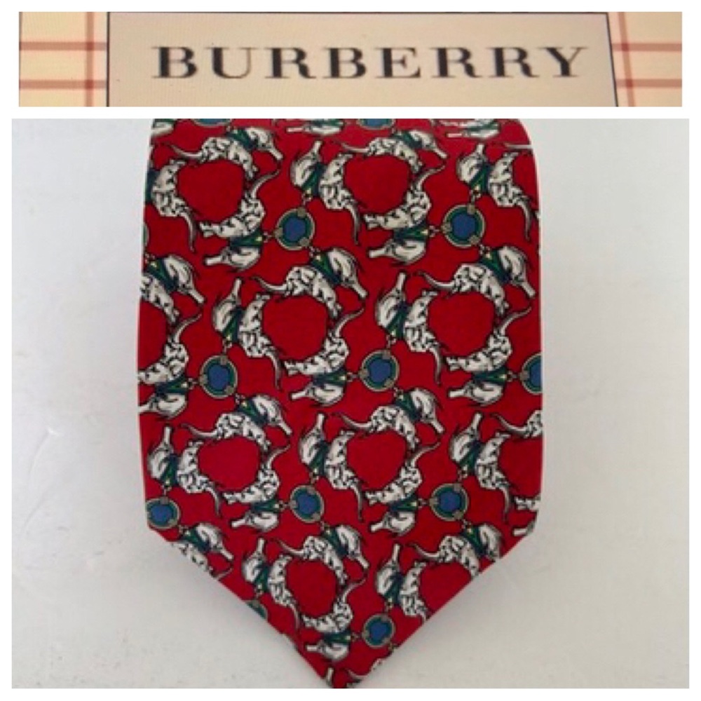 BURBERRY VINTAGE SILK ELEPHANT TIE